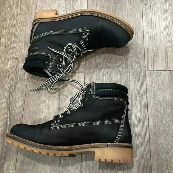 Tamaris Duo Tex Black Suede winter Ankle Boots Size 9/  EU 40 - Picture 4 of 9